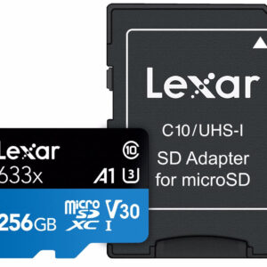 Micro SD kort 256GB Class 10 - Lexar 633X - 256GB - MicroSDHC/SDXC - Droneland