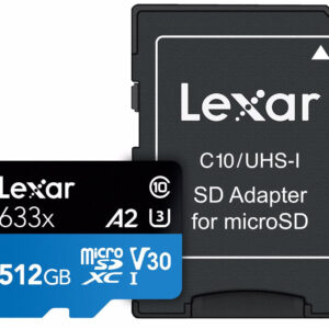 Micro SD kort 512GB Class 10 - Lexar 633X - 512GB - MicroSDHC/SDXC - Droneland