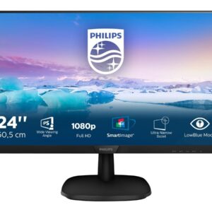 Philips V-line 243V7QDSB 24" 1920 x 1080 DVI VGA (HD-15) HDMI 60Hz + Gratis BonusPlus medlemskab - Droneland