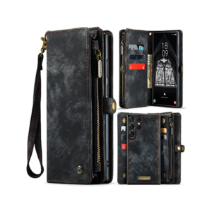 Samsung Galaxy S24 Ultra - CaseMe&trade; Multifunktionel Læder Etui / Pung - Sort - CaseMe