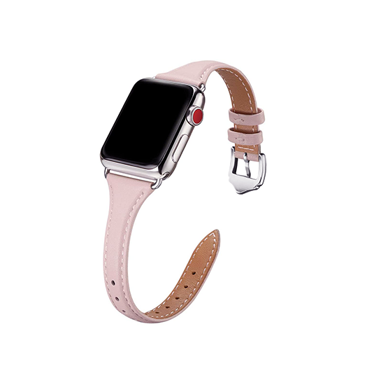 Apple Watch (38/40/SE/41/42mm) - Wonder™ Classic Læder Rem - Rose - Wonder