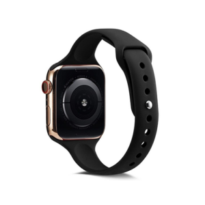 Apple Watch (42/44/SE/45/46/49mm) - ICON&trade; Tynd Classic Silikone Rem - Sort - ICON