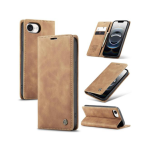 iPhone 16e - CaseMe&trade; Noble Læder Etui / Pung - Lysebrun - CaseMe