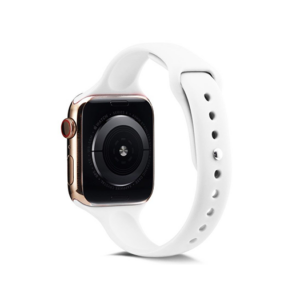 Apple Watch (42/44/SE/45/46/49mm) - ICON&trade; Tynd Classic Silikone Rem - Hvid - ICON