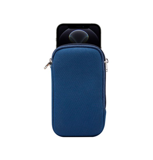 iPhone 17 Pro - Simple Nylon Sleeve Etui M. Lynlås - Navy / Blå - Simple