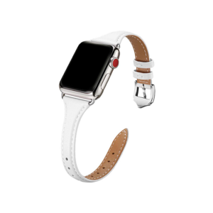 Apple Watch (42/44/SE/45/46/49mm) - Wonder™ Classic Læder Rem - Hvid - Wonder