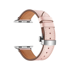 Apple Watch (42/44/SE/45/46/49mm) - BOX-W Kalveskinds Læder Rem - Rose - BOX-W