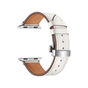 Apple Watch (38/40/SE/41/42mm) - BOX-W Kalveskinds Læder Rem - Hvid - BOX-W