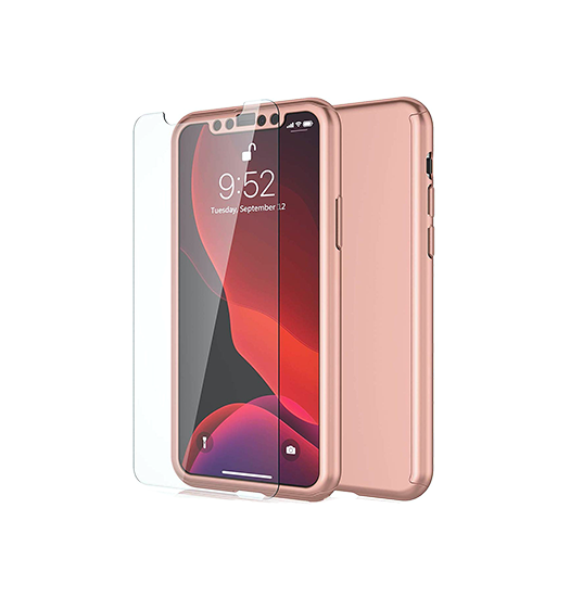 iPhone 11 Pro - 360° Fuld Cover M. Beskyttelsesglas - Rose - DeluxeCovers