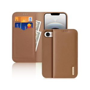 iPhone 16e - DUX DUCIS® Ægte Læder Etui M. Kortholder - Brun - DUX DUCIS
