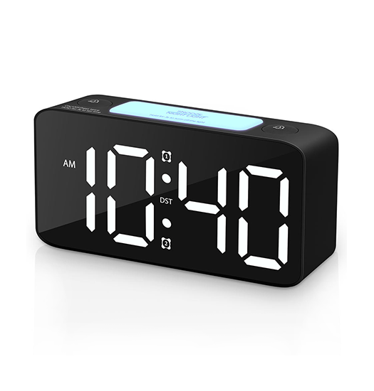 Vækkeur M. RGB Temperatur- og Fugtighedsvisning - DeLX™