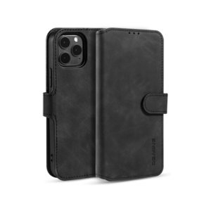 iPhone 11 Pro Max - DG.MING&trade; Classical Læder Etui / Taske M. Pung - Sort - DG.MING&trade;