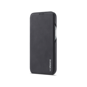 iPhone 12 Mini - LC.IMEEKE&trade; Læder Flip Cover M. Kortholder - Sort - LC.IMEEKE FLIP
