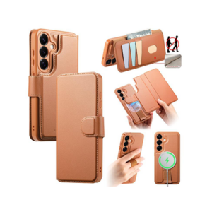 Samsung Galaxy S25 Plus - CaseNeo&trade; 2-i-1 MagSafe Læder Cover M. Kortholder - Lysebrun - CaseMe