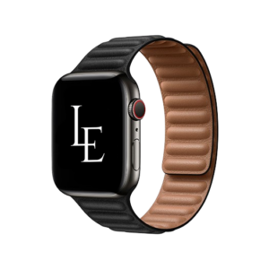 Apple Watch (42/44/SE/45/46/49mm) - L'Empiri&trade; Magnetisk Læder Rem - Sort - Valence
