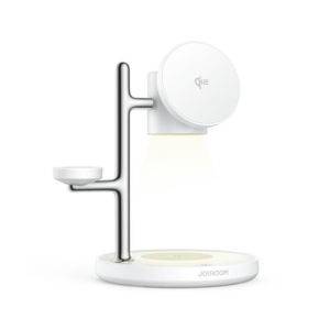 Magnetisk 4-i-1 Hurtigoplader med Natlampe | 15W Qi2 - Hvid - JOYROOM