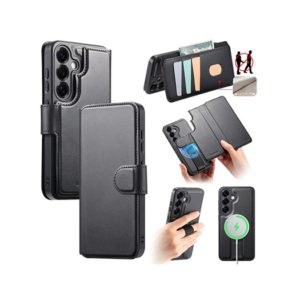 Samsung Galaxy S25 - CaseNeo&trade; 2-i-1 MagSafe Læder Cover M. Kortholder - Sort - CaseMe