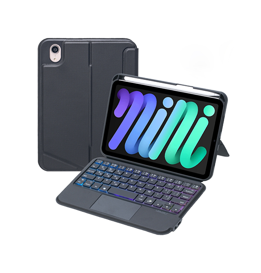 iPad Mini 6/7 (2021/2024) - TIMBRE™ Cover M. Trådløs Tastatur - Engelsk Layout - Sort - TIMBRE™