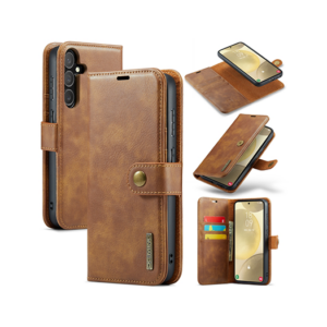 Samsung Galaxy S24 - DG.MING&trade; Vintage 2-i-1 Læder Etui M. Cover - Brun - DG.MING&trade;