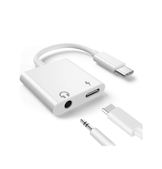 USB-C til 3.5mm Mini-jack Stik Hun / USB-C - Adapter - Hvid - Deluxecovers