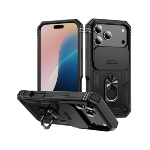 iPhone 17 Pro - NX Pro&trade; Armor Cover m. Ring Holder - Sort - NX PRO