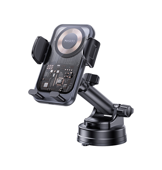 YESIDO® - 15W Trådløs Biloplader m. Sugekop - Sort - YESIDO