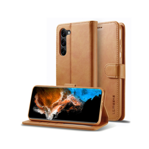 Samsung Galaxy S25 - LC.IMEEKE&trade; Læder Cover M. Kortholder - Lysebrun - LC.IMEEKE