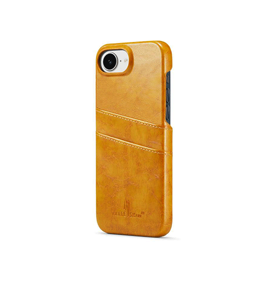 iPhone 16e - NX Design™ Læder Cover M. Kortholder - Lys brun - NX Design