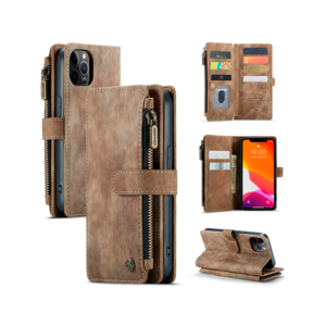 iPhone 11 Pro Max - CaseMe&trade; Multifunktionel Læder Etui / Pung - Brun - CaseMe