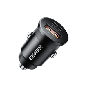 ESSAGER&trade; | 45W - Hurtig Biloplader - USB-A & USB-C - Sort - ESSAGER