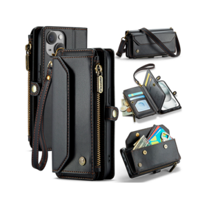 iPhone 15 - CaseMe&trade; RFID Læder Taske / Etui m. Pung - Sort - CaseMe