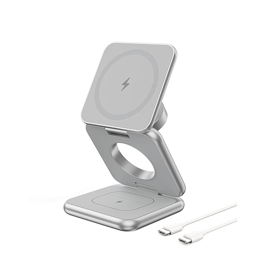 Qi Magnetisk 3-i-1 Trådløs Foldbar Oplader - MagSafe Kompatibel - DeLX™