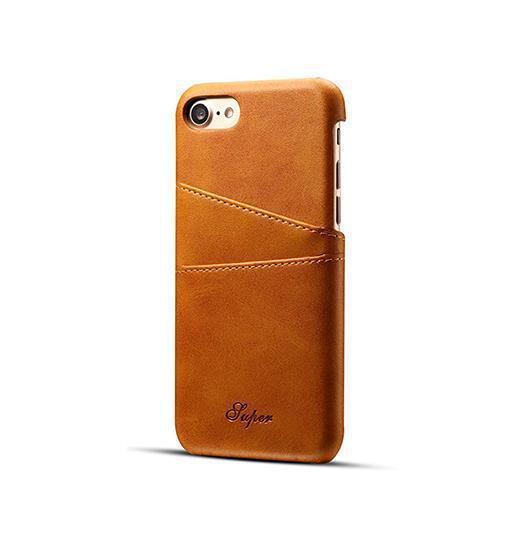 iPhone 7/8/SE(2020/2022) - NX Design™ Læder Cover M. Kortholder - Lysebrun - NX Design