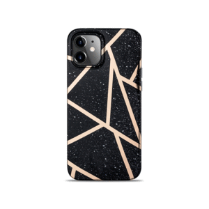 iPhone 12 - DELUXE&trade; Marble  Silikone Cover - Black Stone - DELUXE