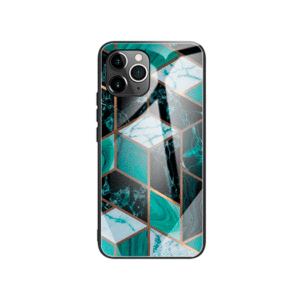iPhone 11 Pro - DELUXE&trade; Marble Cover M. Glas Bagside - Emerald - DELUXE