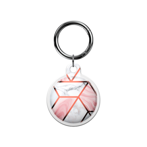AirTag | UNIQ&trade; Marble Silikone Keychain / Nøglering - Rose Pearl - UNIQ
