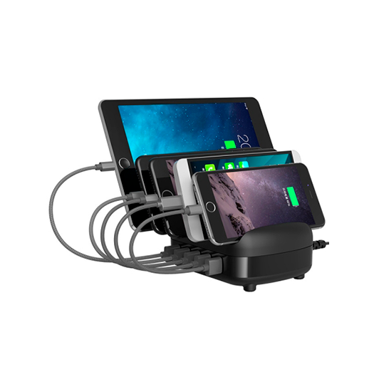 ORICO™ | Ladestation til 5 Enheder - USB-A - 40W - Sort - ORICO