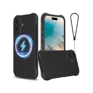 iPhone 16 - DeLX&trade; Wave Silikone Cover - MagSafe kompatibel - Sort - DeLX&trade;