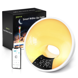 Smart Wake-up Lampe M. APP, Natlys og Solopgangseffekt - EDUP