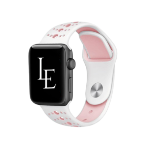 Apple Watch (42/44/SE/45/46/49mm) - L'Empiri&trade; Silikone Sportsrem - Hvid/Pink - Veryfit