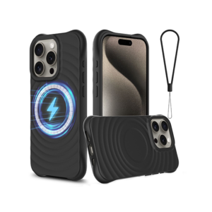 iPhone 16 Pro - DeLX&trade; Wave Silikone Cover - MagSafe kompatibel - Sort - DeLX&trade;