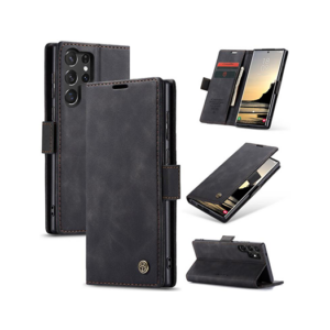 Samsung Galaxy S25 Ultra - CaseMe&trade; Noble Læder Etui / Pung - Sort - CaseMe