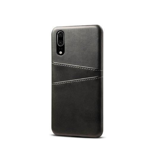 Huawei P20 - NX Design™ Læder Cover M. Kortholder - Sort - AWEI