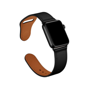 Apple Watch (42/44/SE/45/46/49mm) - FINESSE Ægte Læder Rem - Sort - FINESSE
