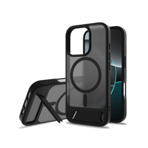 iPhone 16 Pro Max - Frosted MagSafe Cover M. Kickstand - Sort - DeluxeCovers