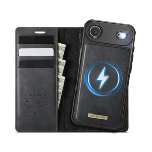 iPhone 17 Air - CaseMe&trade; 2-i-1 Premium Læder Cover / Pung - Sort - CaseMe