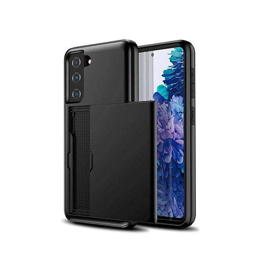 Samsung Galaxy S21 5G - Deluxe™ Håndværker Cover M. Kortholder - Sort - DeluxeCovers
