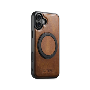 iPhone 17 - Suteni® 360° vegan-læder cover M. MagSafe  - Brun - Suteni
