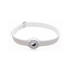 AirTag | Silikone Halsbånd til Hund og Kat - Hvid - DeluxeCovers