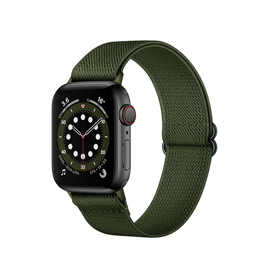 Apple Watch (42/44/SE/45/46/49mm) - Polyester Nylon Rem Armbånd - Grøn - Polyester